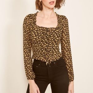 Reformation Floral Italia Blouse